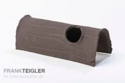 Aquariumkeramik Axolotl Tunnel Mit Fenster 18-20 Cm Schwarz