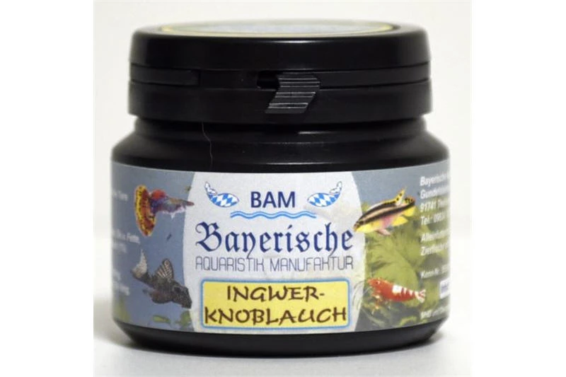 BAM Ingwer-Knoblauch, Futtergranulat Für Zierfische, Körnung 0,9-1,4 Mm, 100 G 1 BAM Ingwer-Knoblauch, Futtergranulat Für Zierfische, Körnung 0,9-1,4 Mm, 100 G