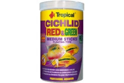 Tropical Cichlid Red & Green Medium Sticks, 1 Liter